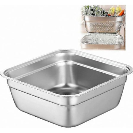 Large Stainless Steel Wash Basin, Multifunctional Kitchen Sink Bowl for Kitchen Use, 31x31 Size