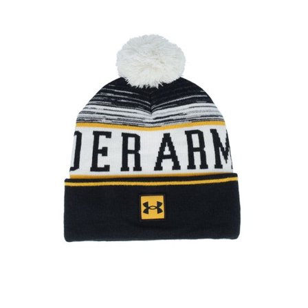 Under Armour - Svart pom Beanie - Halftime Beanie Summit White Pom @ Hatstore