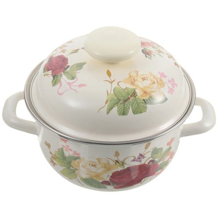 16 cm Multifunktionel Kreativ Emalje Gryde Dyb Gryde Med Låg Suppegryde Små Gryder Til Madlavning Gryde Med Låg Til Hjemmet_yux