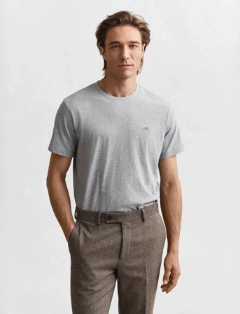 GANT Reg Shield Ss T-Shirt - Grey - XXXXL