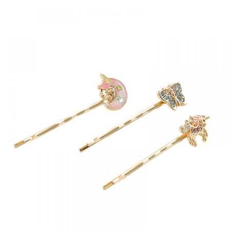 Jente hårklips, 3-delt sommerfugl delfin hårklips, søte hårtilbehør, pene hårklips for barn