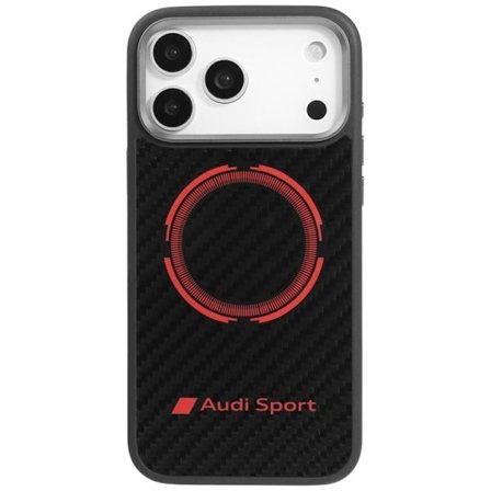 Audi RSQ Carbon Fiber Sport Red Circle MagSafe-etui til iPhone 17 Pro Max - Sort