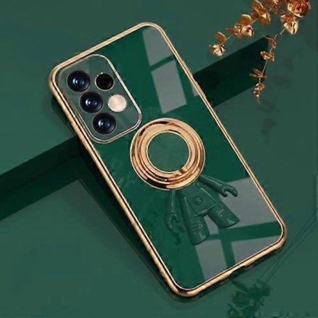 2025 Siste Modell For Samsung Galaxy A33 5G 6D Plating Astronaut Ring Kickstand Telefondeksel