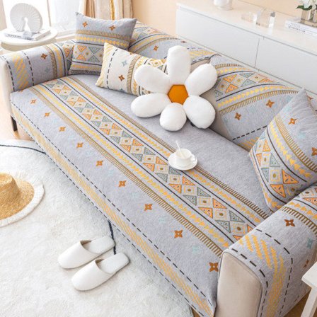 IC Skridsikker Sofa Betræk i Boheme Stil Grå 90*70cm