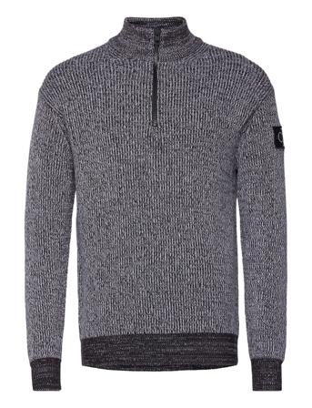 Badge Plated Half Zip Sweater Knitwear Half Zip Pullover Harmaa Calvin Klein Jeans