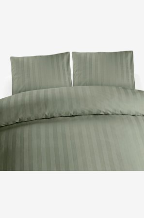 Borganäs of Sweden - Pussilakanasetti Satin Dubbel, 3 osaa - Vihreä - Pussilakanasetit - 220X210 - - Homeroom