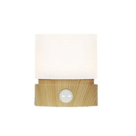 Nattlampa med timer, sänglampa, skrivbordslampa, sömnlampa, nattlampa, trästruktur, LED-uppladdningsbar lampa, dimbar, batteridriven [klass