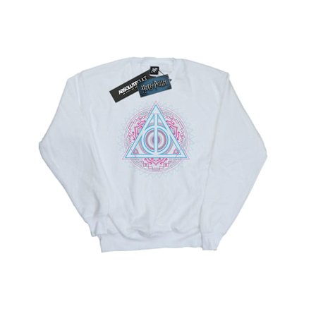 Harry Potter Boys Neon Deathly Hallows Sweatshirt 7-8 år Vit