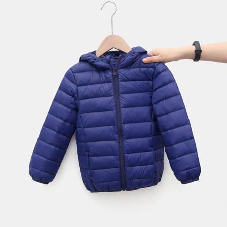 Flickor Långärmad Hooded Neck Ytterkläder Full Dragkedja Vadderad Kappa
