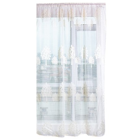 Træform Anti Myg Super Blød Tynd Voile Vinduesgardiner Stue Beige