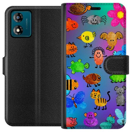 Yhteensopiva Lompakkokotelo Motorola Moto E13 Little Scribble Friends