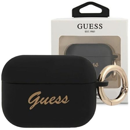 Guess GUAPSSSK AirPods Pro-deksel svart/svart Silikon Vintage Script