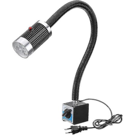 Maskinlampe med magnetisk base, 9w LED dreiebenklampe, fleksibel, vanntett, med magnetisk base for verksted, dreiebenk, CNC