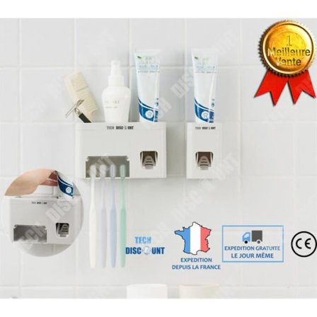 TD Automatisk tandkrämsdispenser Barntandborsthållare Dubbel kompressionsdesign Solid väggfäste Creative
