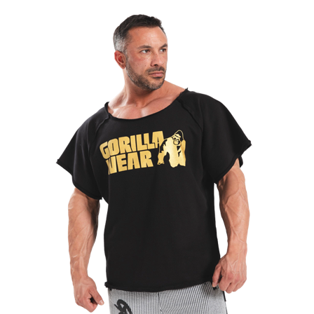 Gorilla Wear Classic Workout Top, Black/Gold