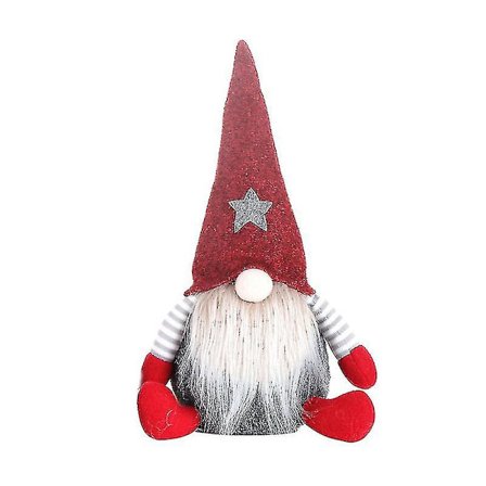 Röd Kreativ Ansiktslös Docka Sittande vid Träd eller Öppen Spis