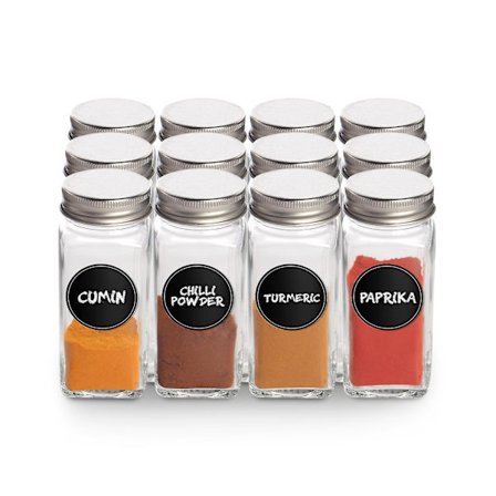 Krydderglass med drysslokk - sett med 12