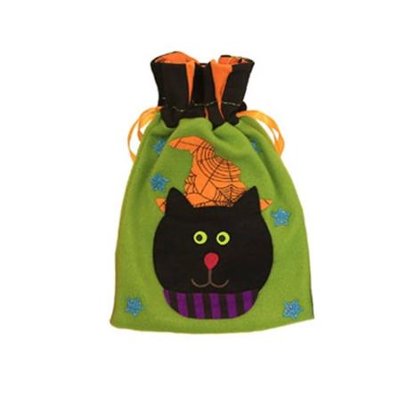Nappet stoffduk med snøring godteriposer Trick-or-treaters ornament