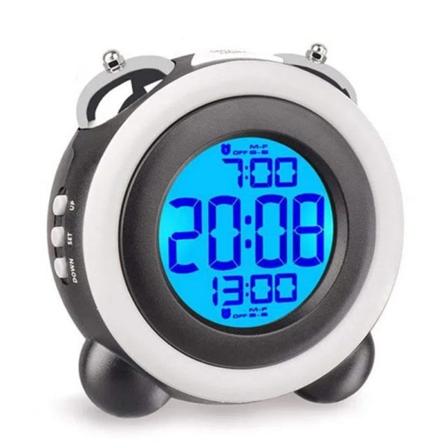 Høy vekkerklokke for tunge personer med valgfri alarm Dobbel alarminnstilling Snooze-funksjon (blå helkropp)