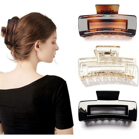 3 Stora Hårclips för Kvinnor, Halksäkra Hårclips, Fix, ZQKLA