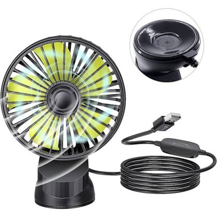USB-auton tuuletin imukupilla, 1 kpl 5V 1A USB-imukuppituuletin, kannettava ajoneuvon tuuletin, sähkötuuletin, auton jäähdytyspöytätuuletin, 3 