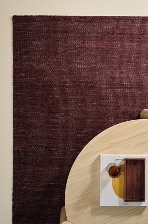 Jotex - Ullteppe Bomull/Polyester/Ull/Viskose Vinrød COMO - Kjøp Ulltepper hos Jotex
