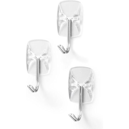 3 krokar, krokar i transparent tråd, små självhäftande väggkrokar - för upphängning och dekoration utan att skada eller perforera