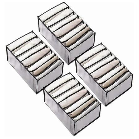 4-delad garderobsförvaring, förvaringslåda för jeansfack, svart