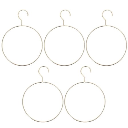 5-pakkaus pyöreä vaateripustin rauta pyöreä vaateripustin luova huiviripustin metalli pyöreä vaateripustin (kulta) (25,5x17,8cm, kulta)