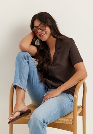 Object Collectors Item - Objsanne S/S Re shirt - Seal Brown