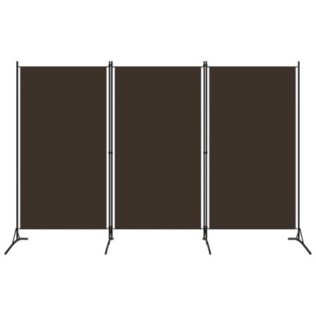 vidaXL Rumsavdelare 3 paneler brun 260x180 cm