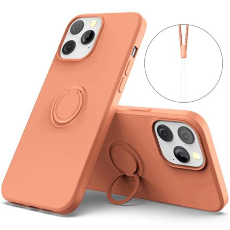 Iphone 13 Pro Max Skal Med Ringhållare Orange