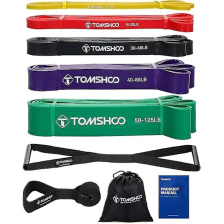 Tom Shoo 5 pakkausta Pull Up Assist Bands Set Resistance Loop Bands P