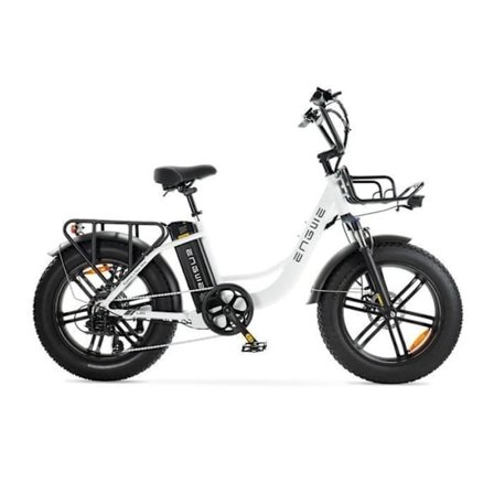 ENGWE L20 Fatbike Elektrisk – 20 Tommer – Motor 250W – 7 Gear – Rækkevidde 140 km – Mekaniske Skivebremser – Hvid