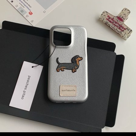 Fodral för iPhone 13 Silver Lychee Tax + Taggar Nischbroderi tax lädertextur