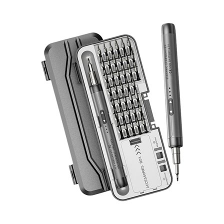 46 i 1 Elektrisk Skruvmejselset med Magnetiska Bits Uppladdningsbar Vridmomentkraft