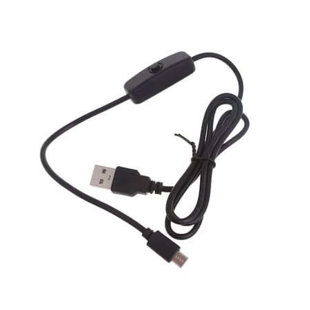 Uppgraderad laddningskabel med strömbrytare för Raspberry Pi USB till MicroUSB-omvandlare