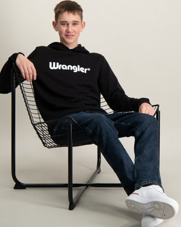Wrangler Tubular Graphic BB OTH Hoodie Czarny Bluzy z kapturem Chłopiec - Kids Brand Store
