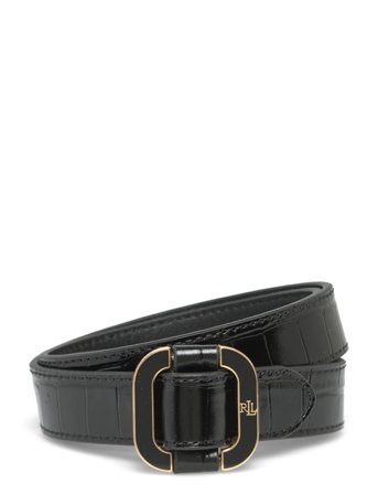 Lauren Ralph Lauren | Slide-Buckle Croc-Embossed Leather Belt | L