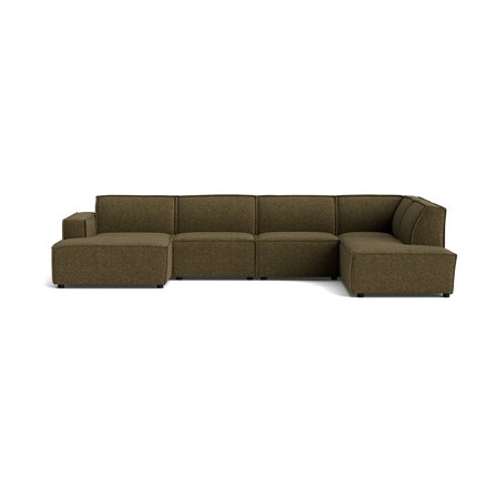 Lyon U-sofa, venstrevendt - Modesto Mørkegrøn - 368x218x80 - Sofa, u-sofa