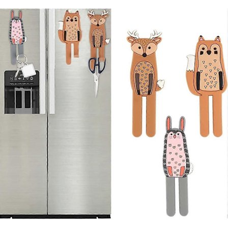 Dyrkrog til Børn, Magnetkroge, Dyrkrogmagneter til Børn Ingen Boring Vandtætte Sugekopkroge Køkken og Badeværelse, Dekoration (3 stk)