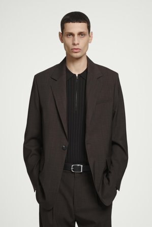 COS Homme Blazer Fluide En Laine Légère in Marron