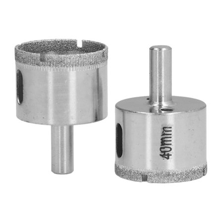 2 stk. 40 mm flisebor, lav modstand, høj effektivitet, holdbart glasbor, bred anvendelse