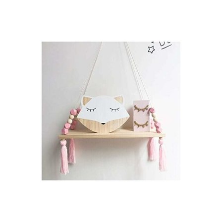 Flytande vägghyllor, flytande hyllor i trärep, Boho vägghyllor, heminredning, barnrum, kontor