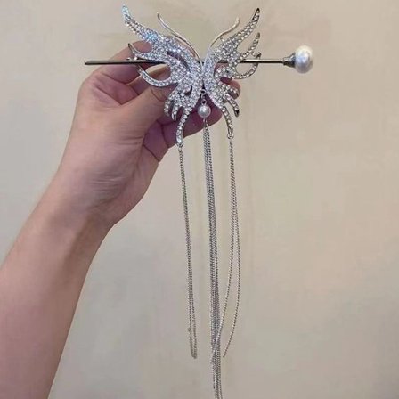 Butterfly Hair Gaffel Dusk Hair Stick SØLV