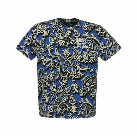 Etro, T-Shirts Blauw, Heren, Maat:S,Cotton,print