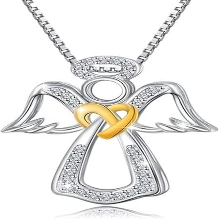 Skytsengel halskæde til kvinder i 925 sterlingsølv, du er min engel med vinger, vedhæng, smykkegave til piger