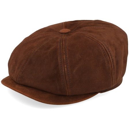 Stetson - Brown flatcap Czapka Z Daszkiem - Hatteras Pigskin Chocolate Flat Cap @ Hatstore