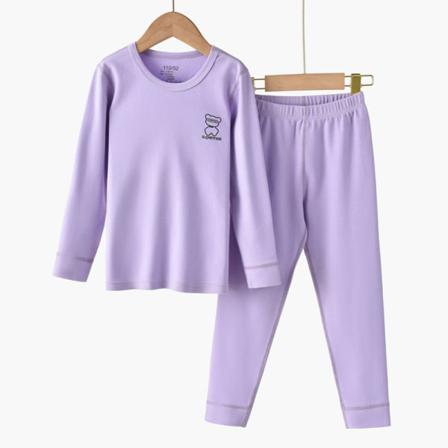 Thermal Pyjamasset För Flickor Med Elastisk Midja Med Långärmade Nattkläder