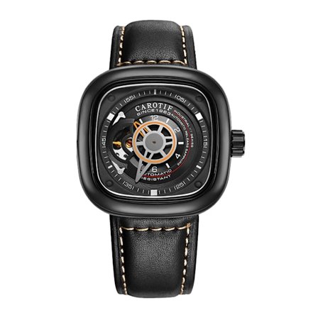 Automatisk mekanisk klocka herrklocka ihålig fyrkantig stor urtavla klocka